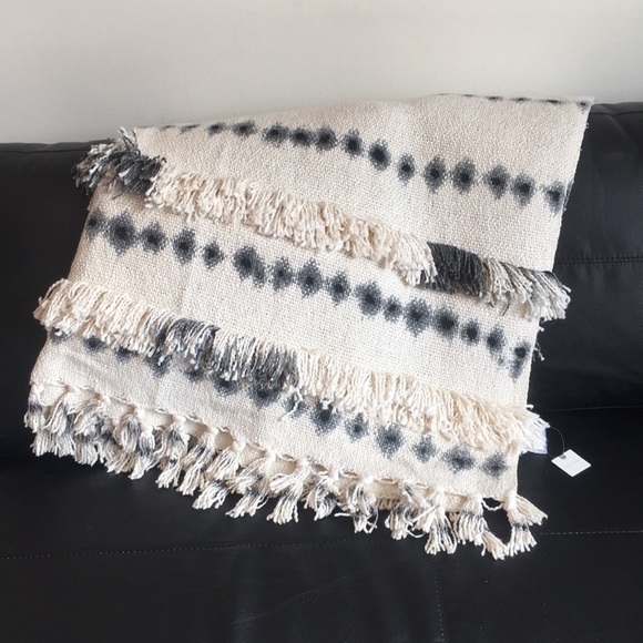 Anthropologie Fringe Throw Blanket ✨ New! - Picture 5 of 5